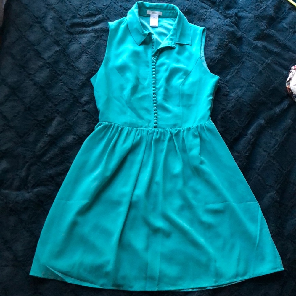 Button up aqua dress. Sz. Small!